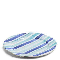Outlet Daylesford Organic Circus Stripe Blue Charger Plate