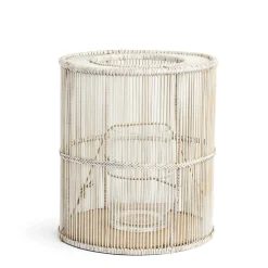 Sale Daylesford Organic Cove Candle Holder White Wash Large