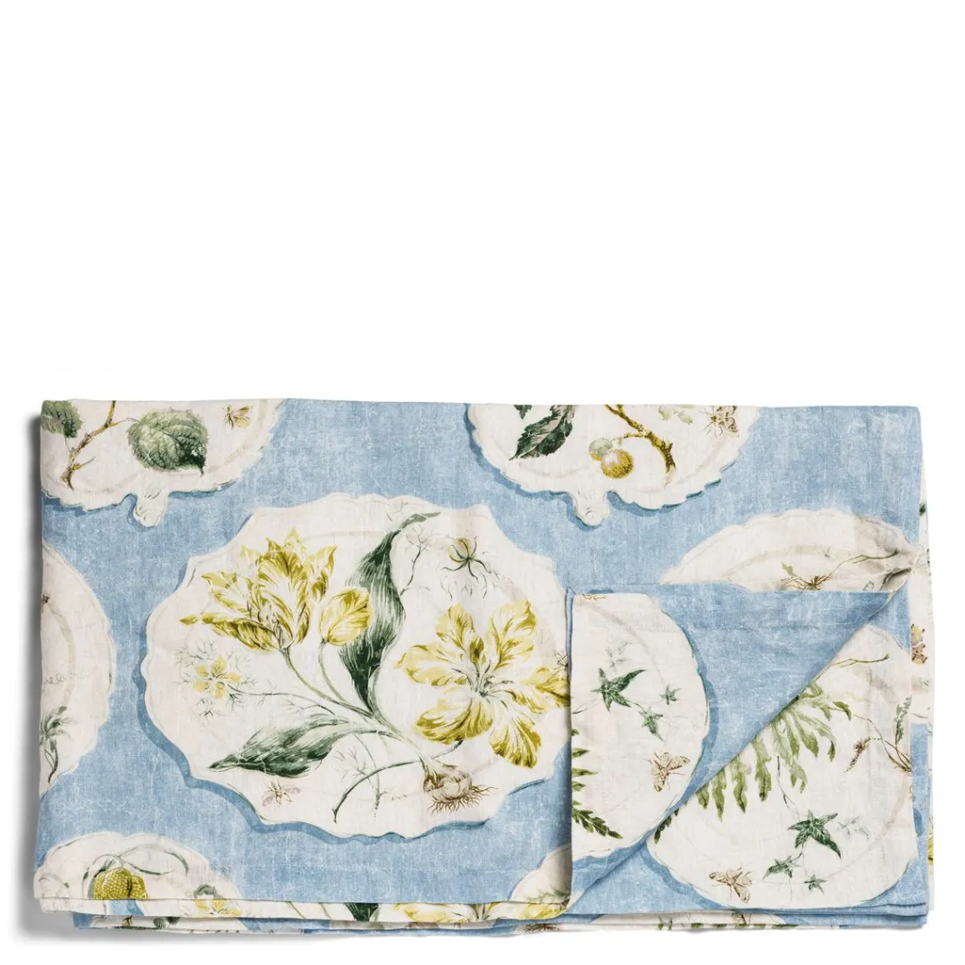 Clearance Daylesford Organic Daylesford X Colefax Quince Garden Tablecloth in Blue
