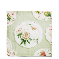 Best Sale Daylesford Organic Daylesford x Colefax Quince Garden Napkin in Green With Passion Flower