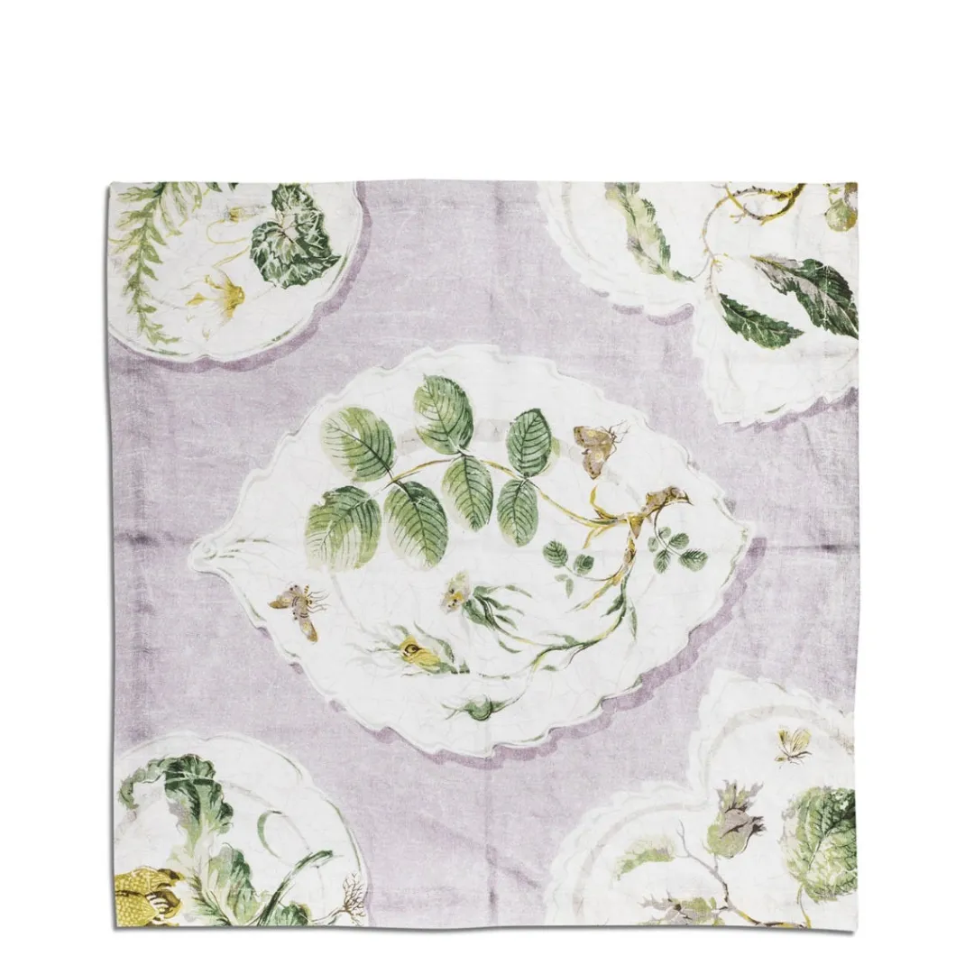 Sale Daylesford Organic Daylesford x Colefax Quince Garden Napkin in Lilac With Rosehip