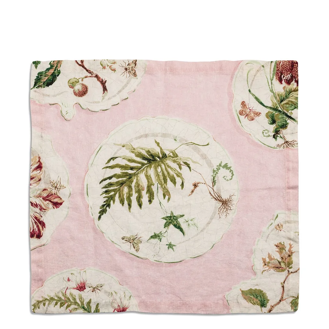 Store Daylesford Organic Daylesford X Colefax Quince Garden Napkin in Pink with Fern