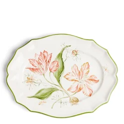 Clearance Daylesford Organic Daylesford x Colefax Quince Garden Serving Plate With Pink Tulips