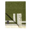 Online Daylesford Organic Elmstead Wool Throw Double Stripe Olive