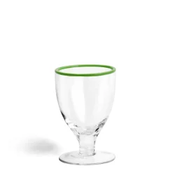 New Daylesford Organic Idbury Wine Glass Green Rim