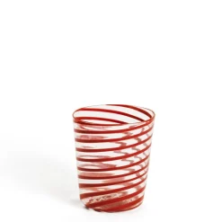 Shop Daylesford Organic Murano Red Spiral Stripe Glass