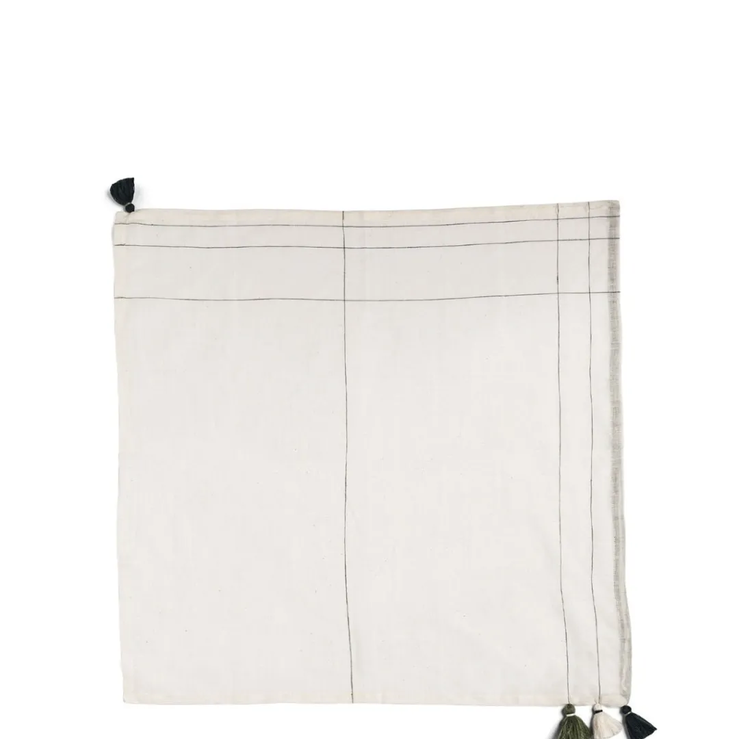 Clearance Daylesford Organic Nila Margin Napkin Green