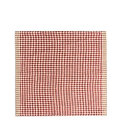 New Daylesford Organic Portobello Gingham Napkin Red
