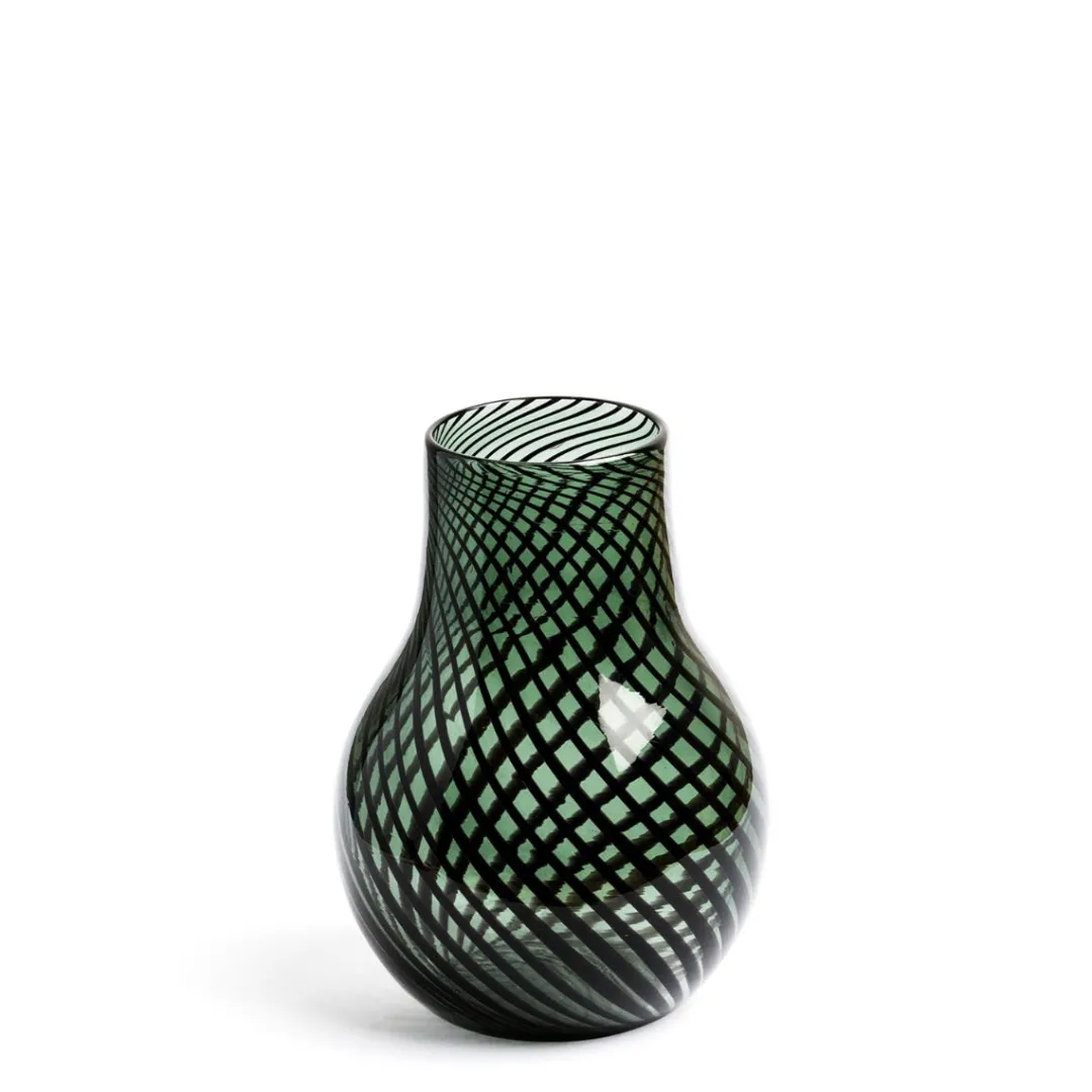 Clearance Daylesford Organic Riley Stout Green & Black Stripe Vase Small