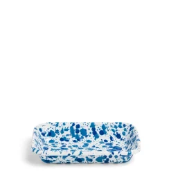 Hot Daylesford Organic Spaltter Small Rectangular Dish Blue Enamel
