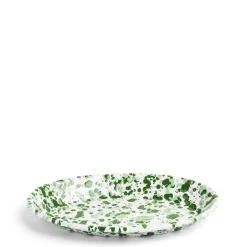 Discount Daylesford Organic Splatter Oval Dish Green Enamel