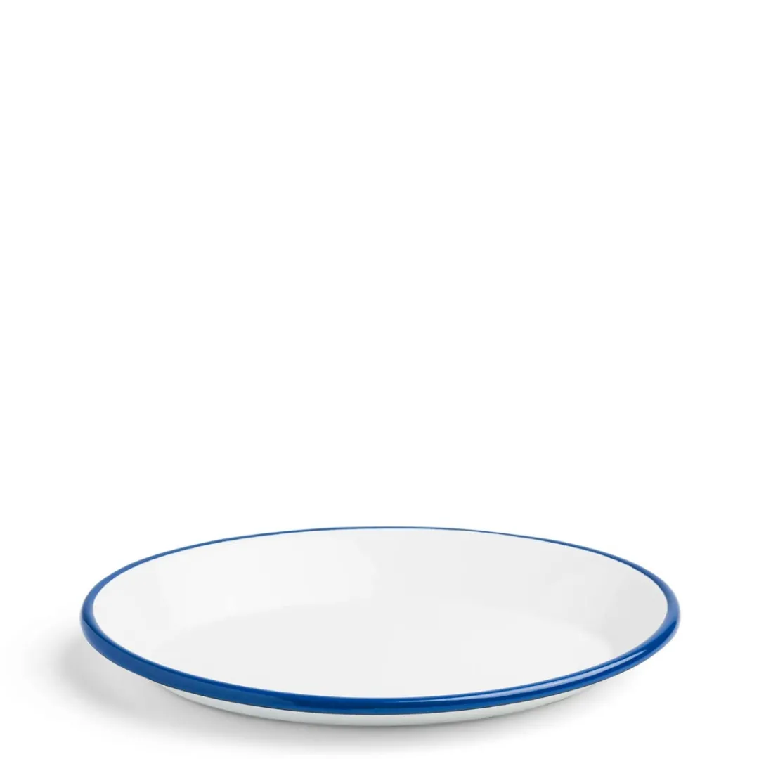 Clearance Daylesford Organic White & Blue Enamel Oval Plate