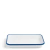 Online Daylesford Organic White & Blue Enamel Rectangular Dish Large