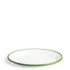 Shop Daylesford Organic White & Green Enamel Oval Plate