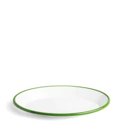 Shop Daylesford Organic White & Green Enamel Oval Plate
