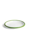 Online Daylesford Organic White & Green Enamel Plate 26cm
