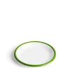 New Daylesford Organic White & Green Enamel Plate 20cm