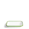 Store Daylesford Organic White & Green Enamel Rectangular Dish 21cm