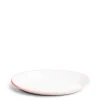 Cheap Daylesford Organic White & Pink Enamel Oval Plate