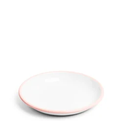Flash Sale Daylesford Organic White & Pink Enamel Plate 26cm