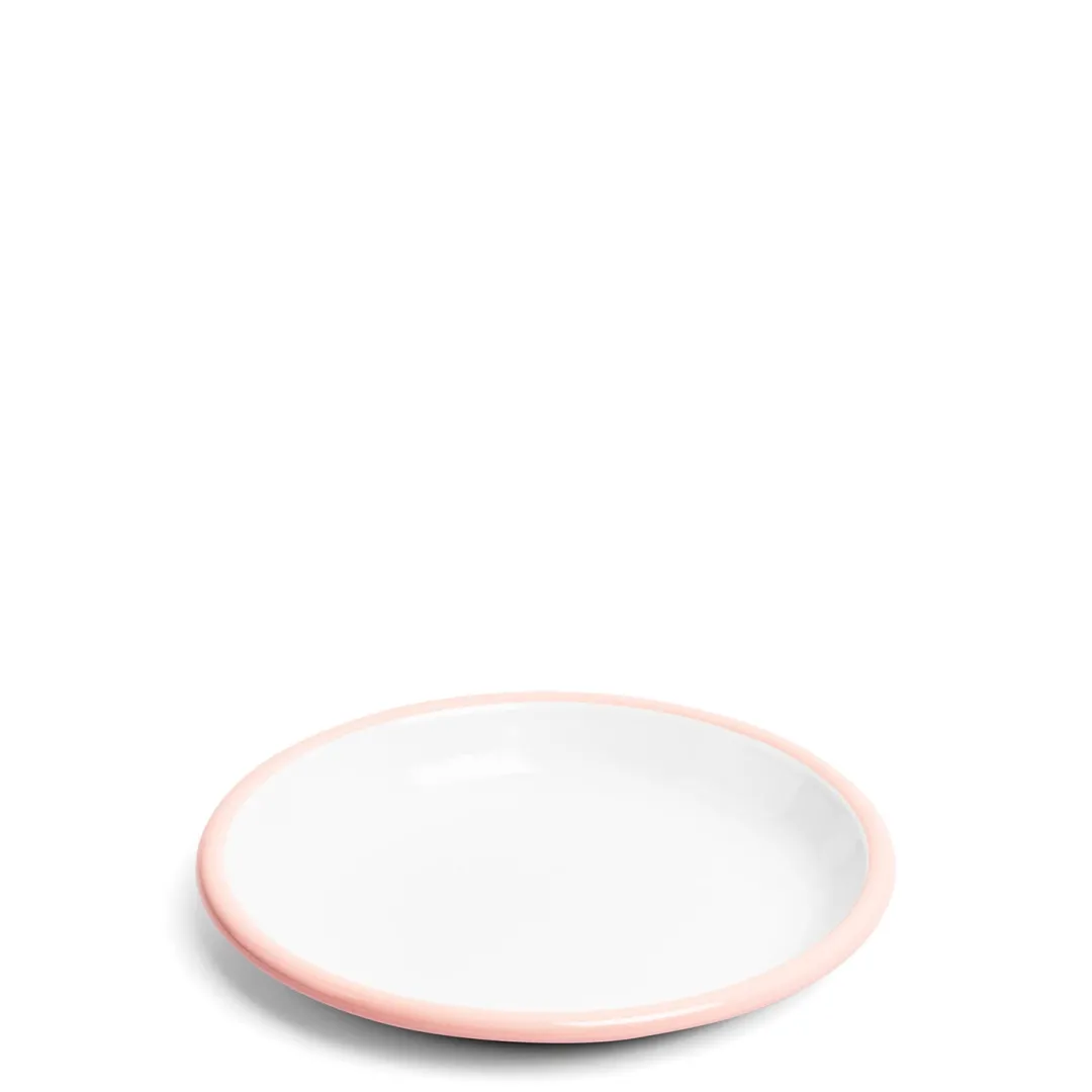 Store Daylesford Organic White & Pink Enamel Plate 20cm