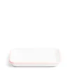 Clearance Daylesford Organic White & Pink Enamel Rectangular Dish 26cm