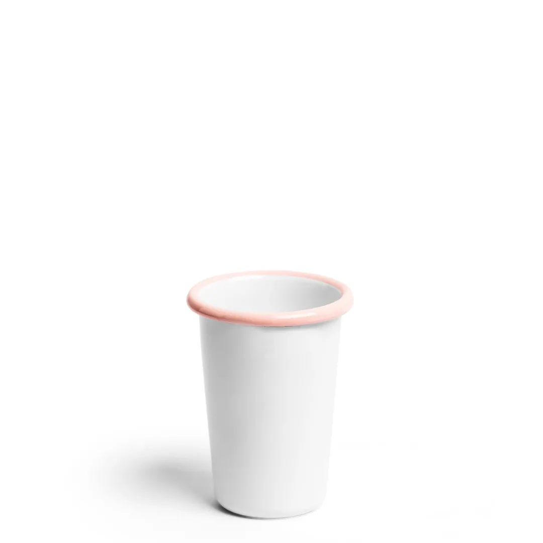 Hot Daylesford Organic White & Pink Large Enamel Tumbler