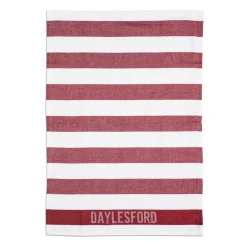 Best Sale Daylesford Organic White & Red Stripe Tea Towel